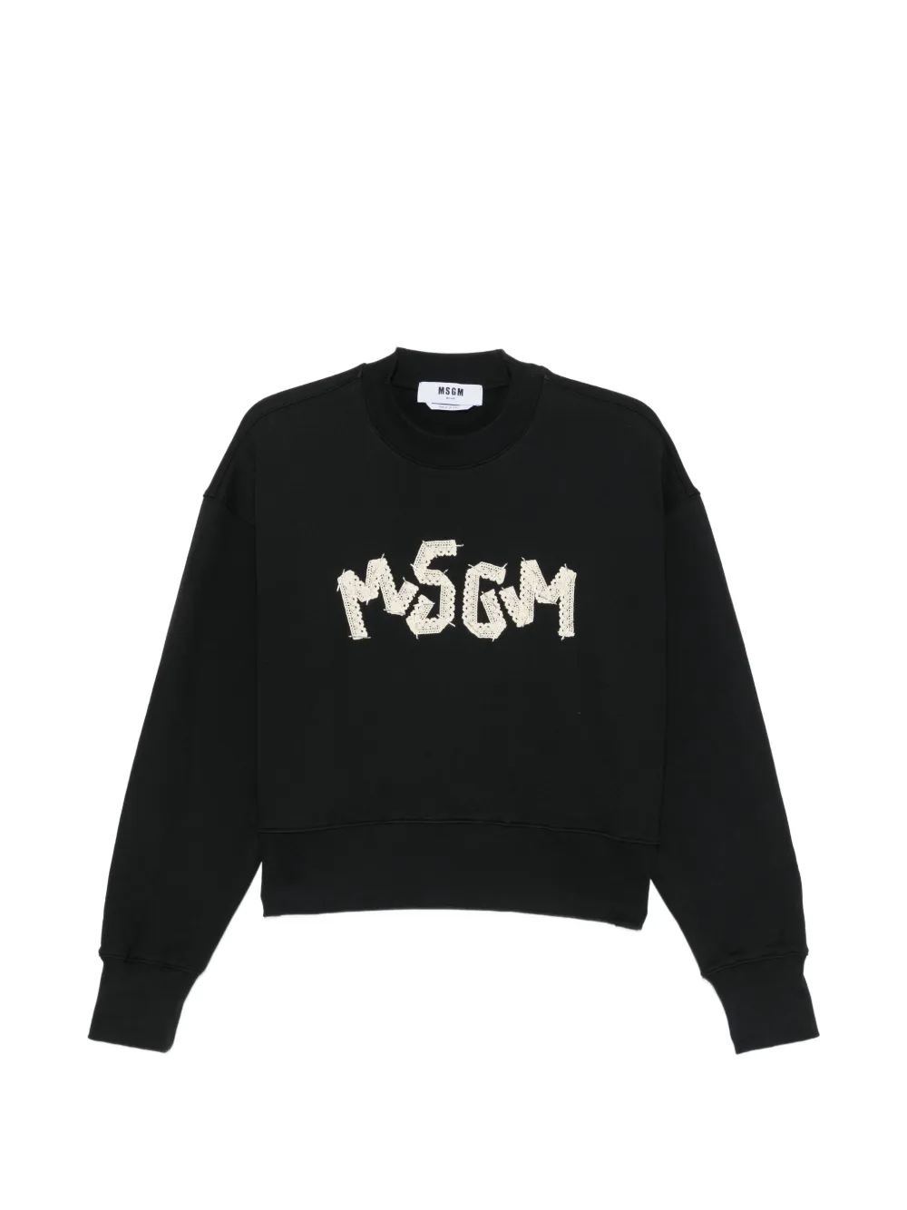 MSGM lace-logo sweatshirt - Nero