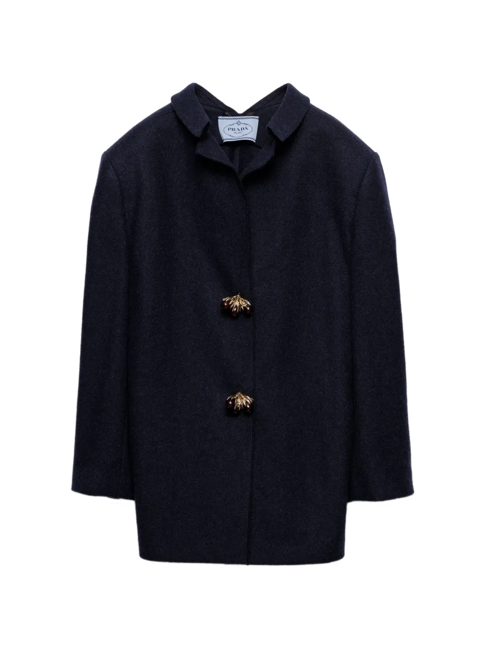 Prada Shetland wool jacket with jewel buttons - Blau