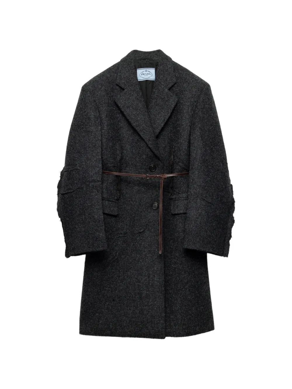 Prada single-breasted Shetland wool coat - Grau