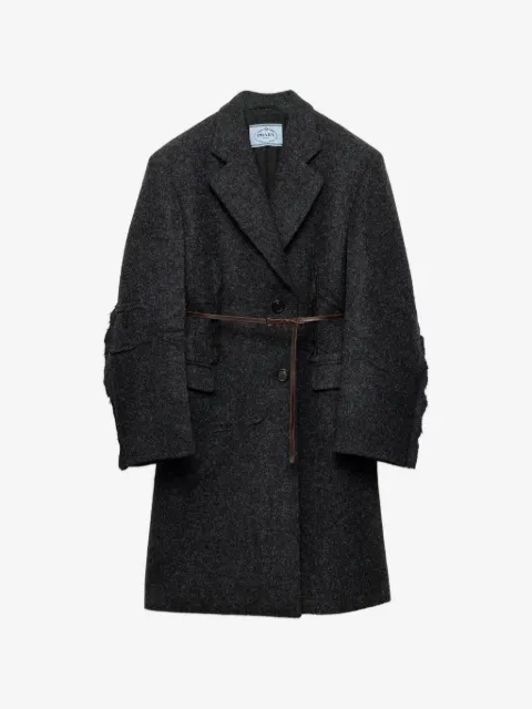 Prada single-breasted Shetland wool coat