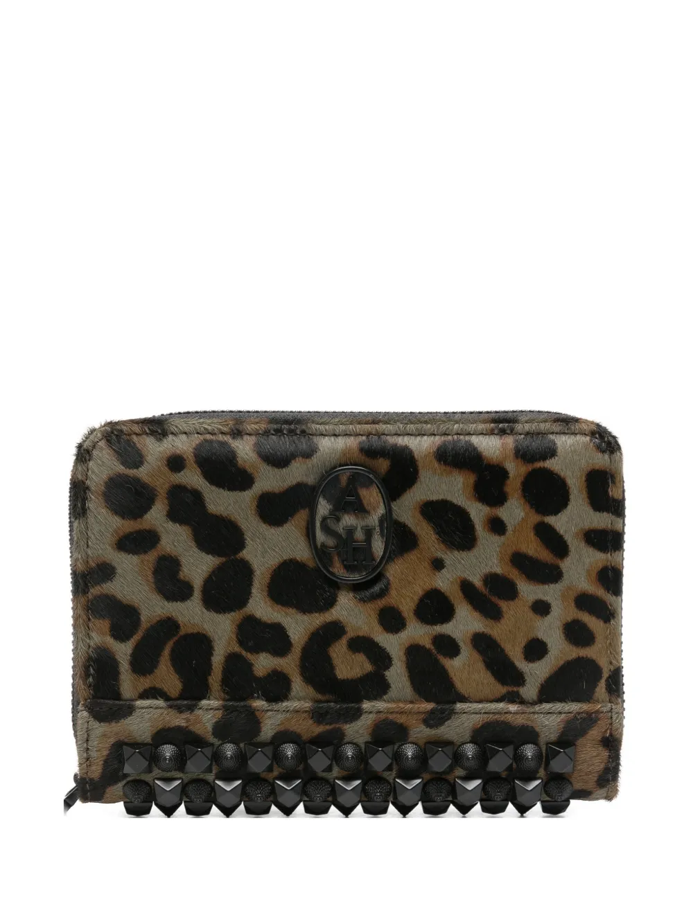 Ash leopard-print stud-embellished wallet - Toni neutri