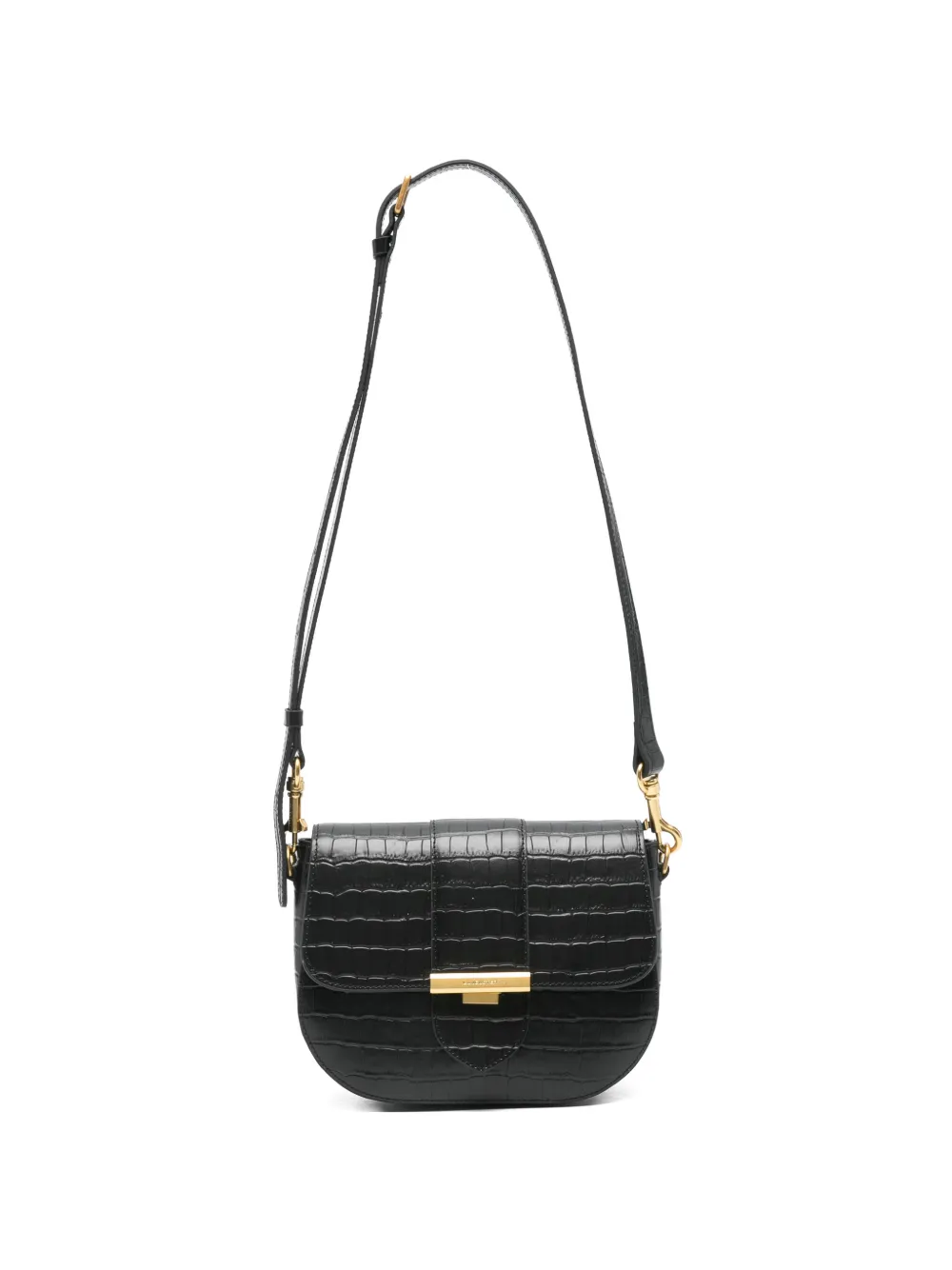 Lancaster Exo Ily croc-effect leather crossbody bag - Nero