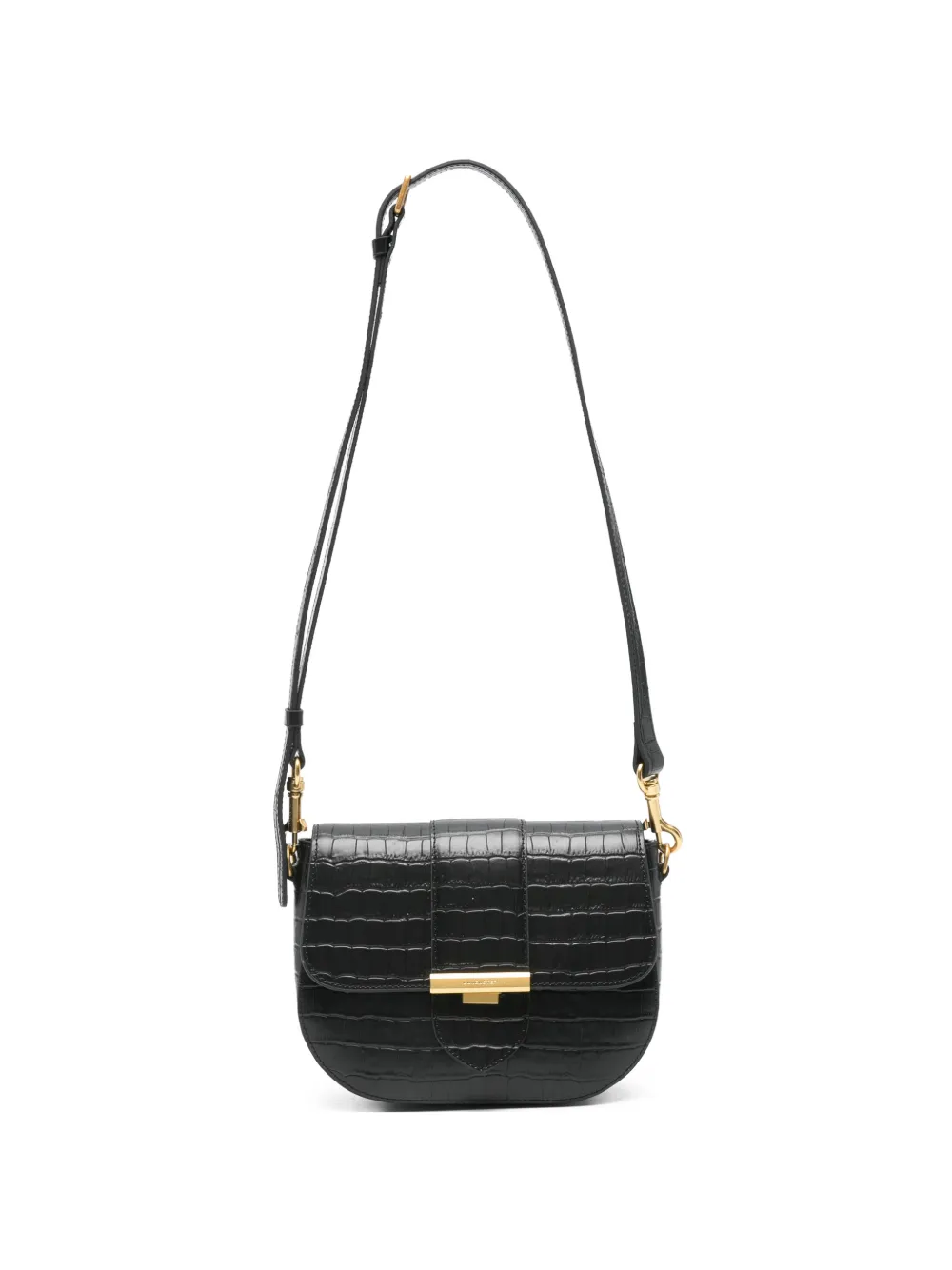 Lancaster Exo Ily croc-effect leather crossbody bag - Nero