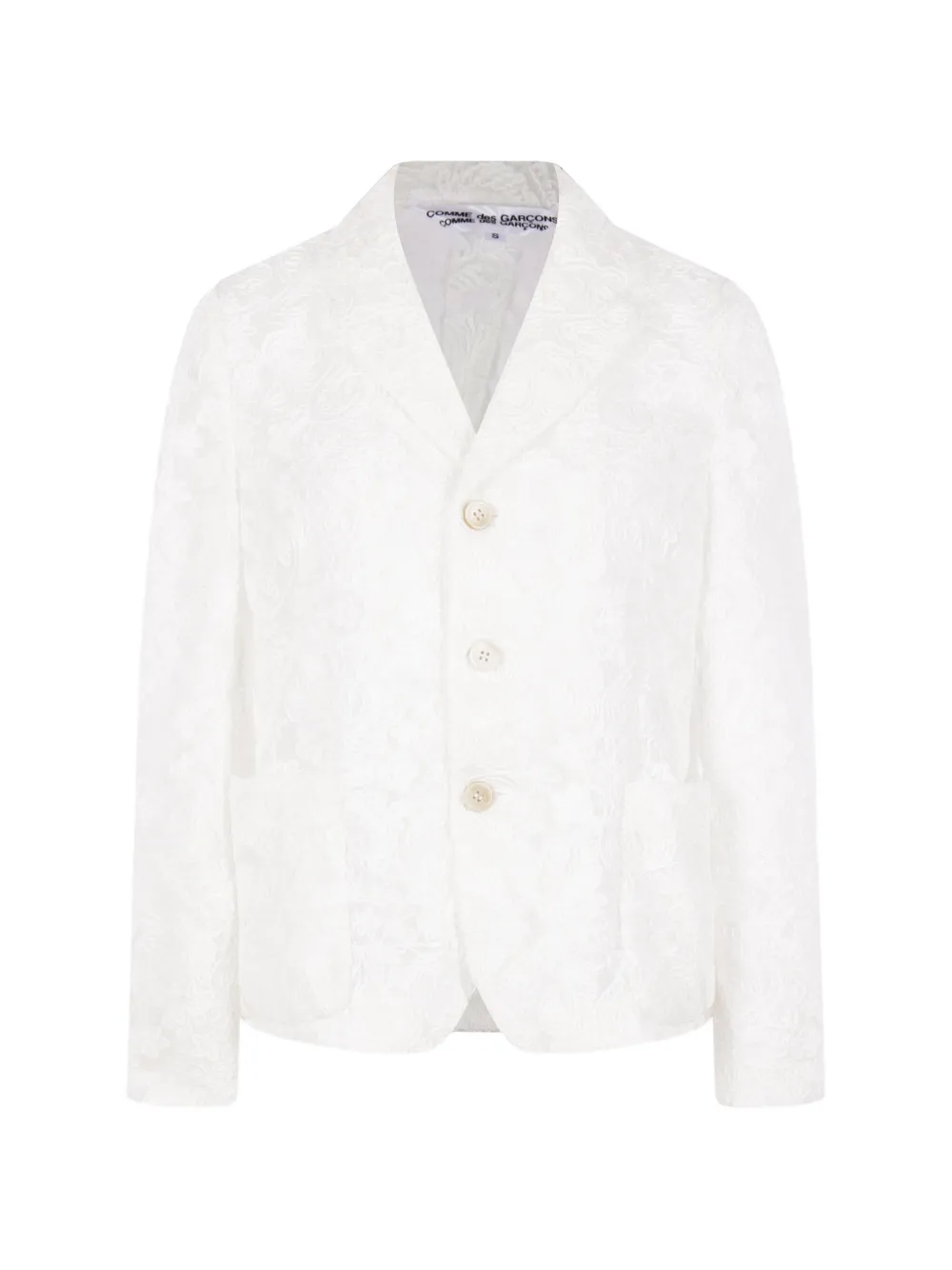 Comme Des Garçons floral-jacquard blazer - Toni neutri