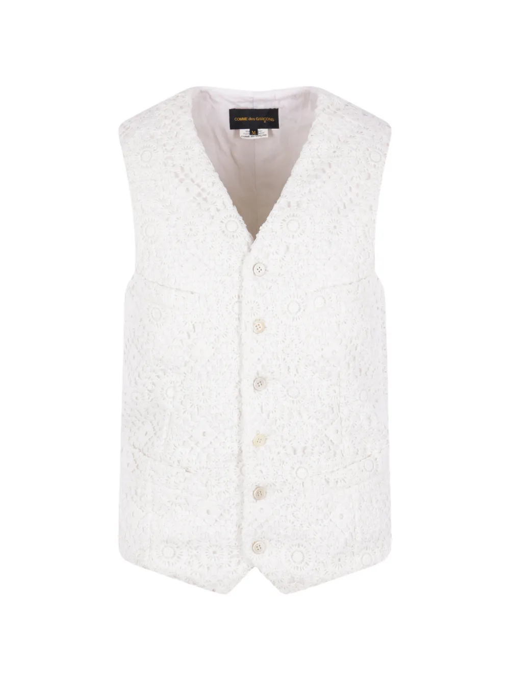 Comme Des Garçons crochet-knit waistcoat - Nude