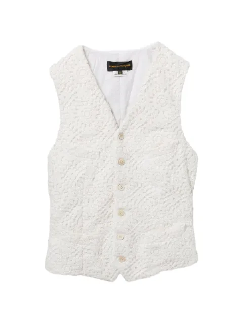 Comme Des Garçons floral-embroidered vest