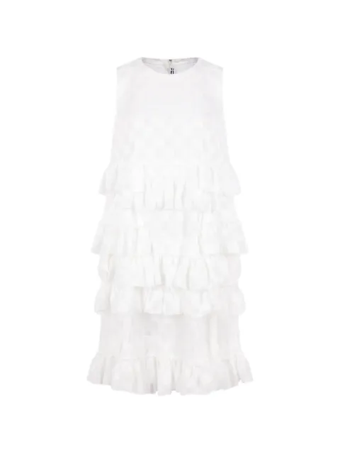 Comme Des Garçons check-pattern ruffled mini dress