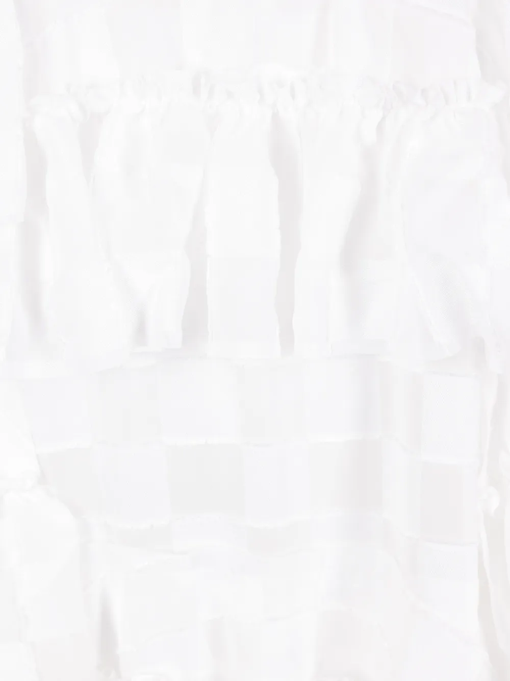 Comme Des Garçons Geruite mini-jurk met ruches Wit