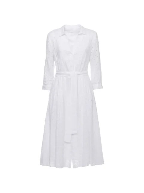 120% Lino broderie-anglaise belted dress