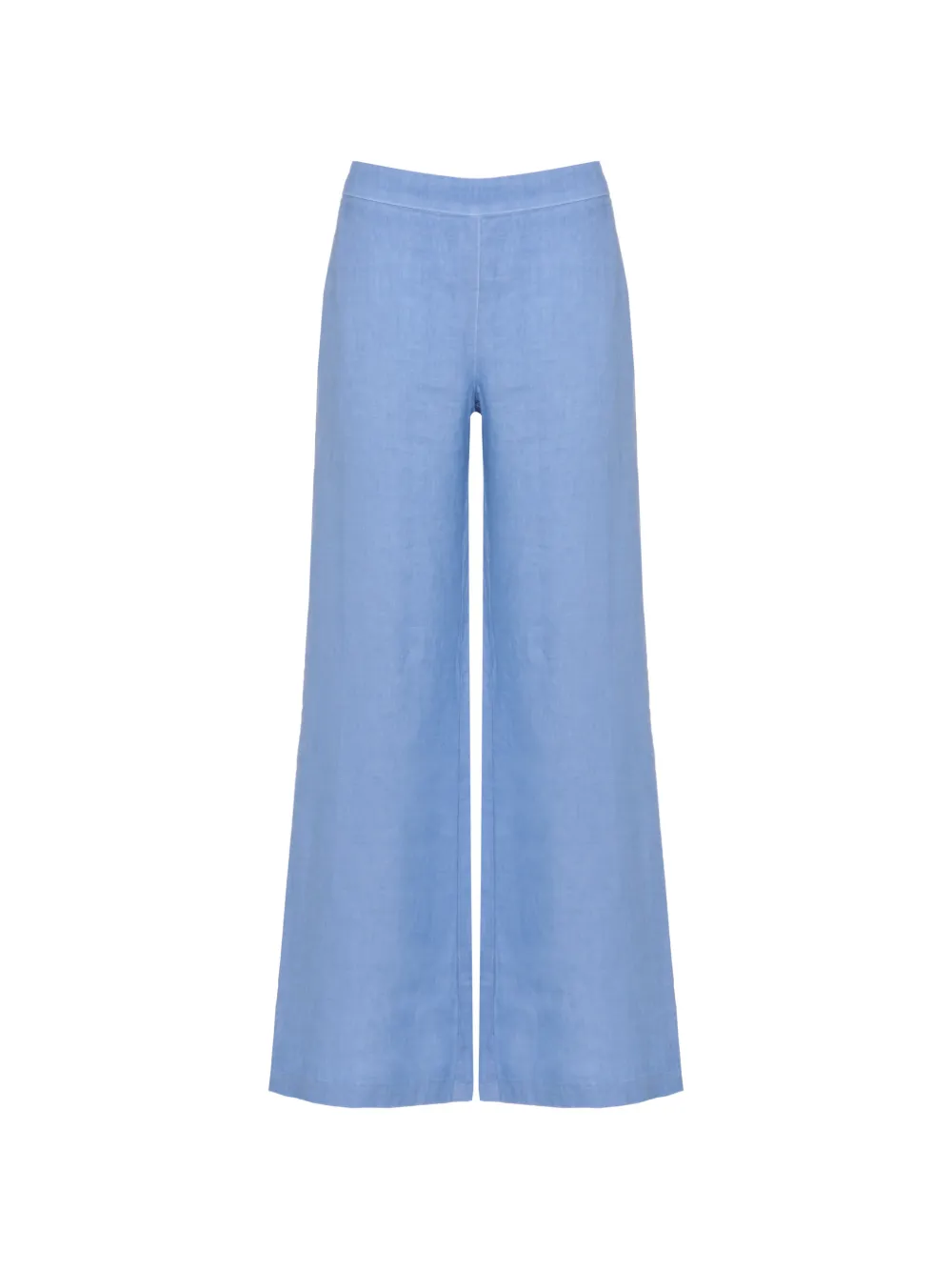 120% Lino wide-leg linen trousers - Blu