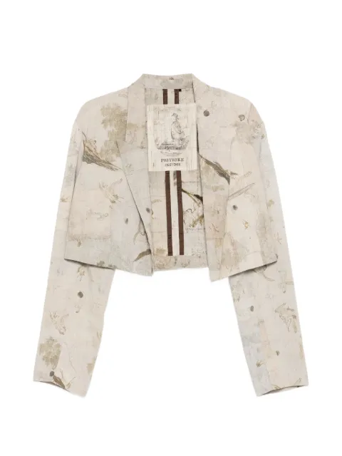 Ziggy Chen cropped print-design jacket