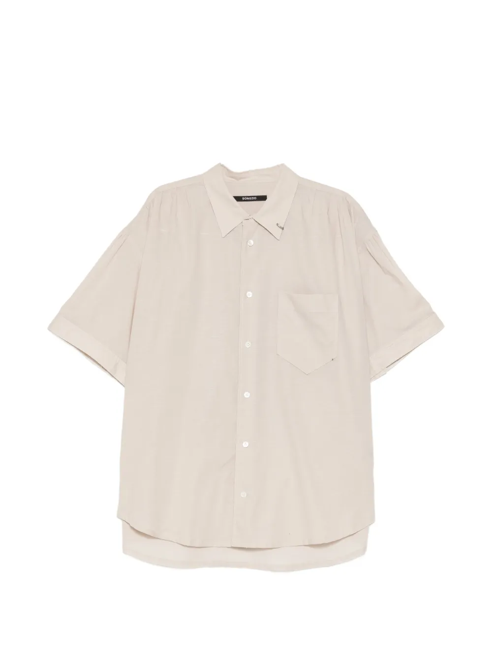 SONGZIO graphic-embroidered shirt - Toni neutri