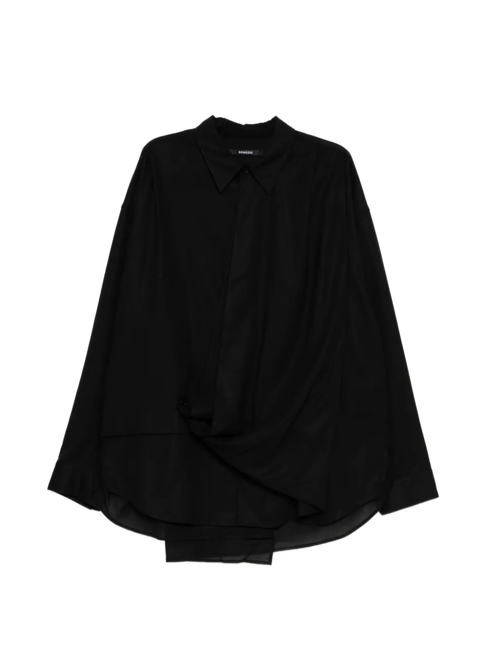 SONGZIO draped layered-detail shirt - Schwarz