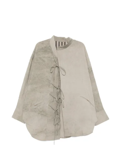 Ziggy Chen camisa a paneles con cierre de lazo
