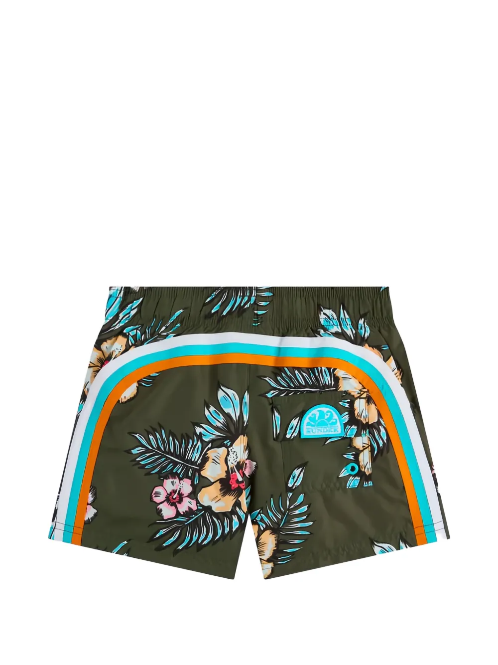 Sundek Zwembroek met bloemenprint Groen