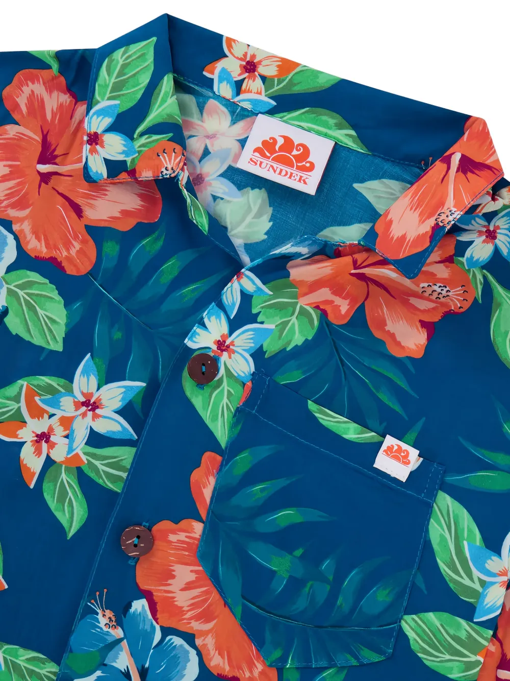 Sundek Shirt met bloemenprint Blauw
