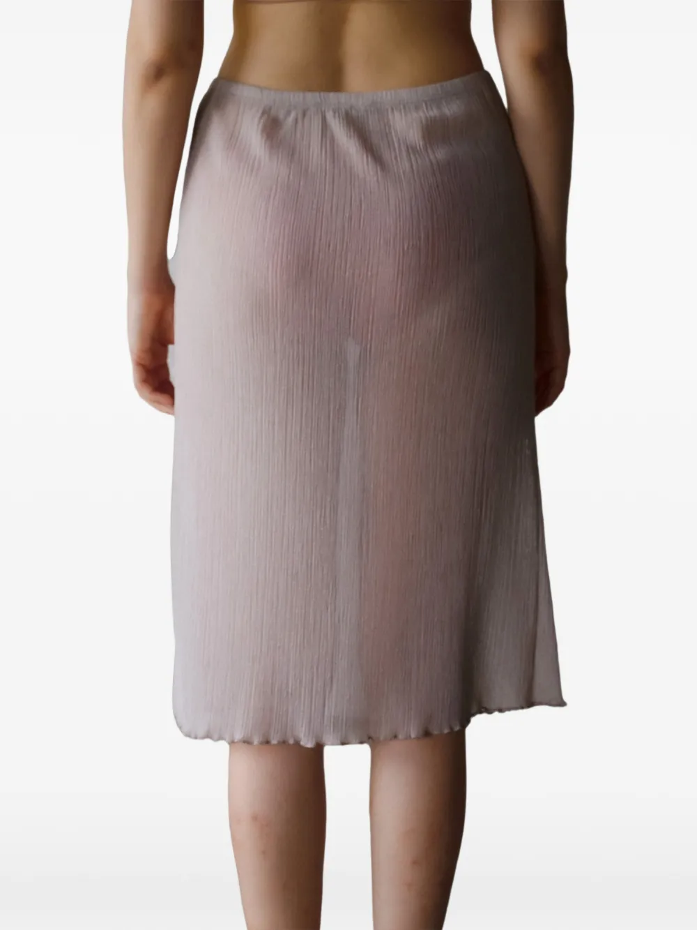 Baserange Straight rok met gekreukte afwerking Beige