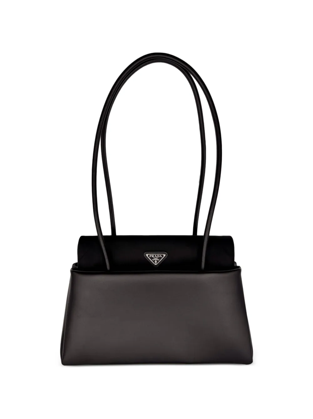Prada logo-plaque shoulder bag - Nero