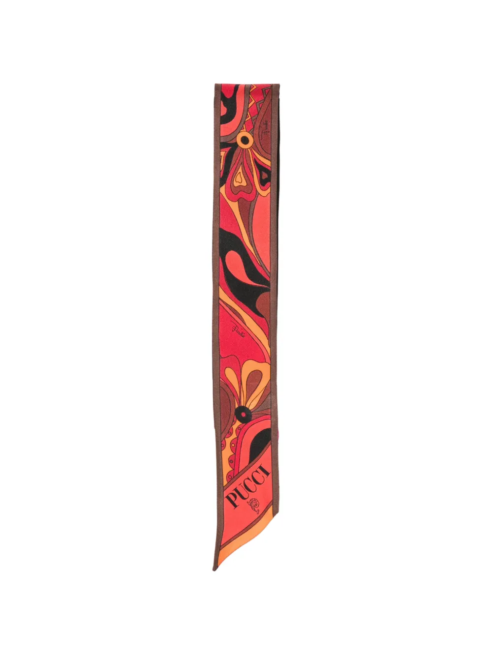PUCCI abstract-print silk scarf - Rosso