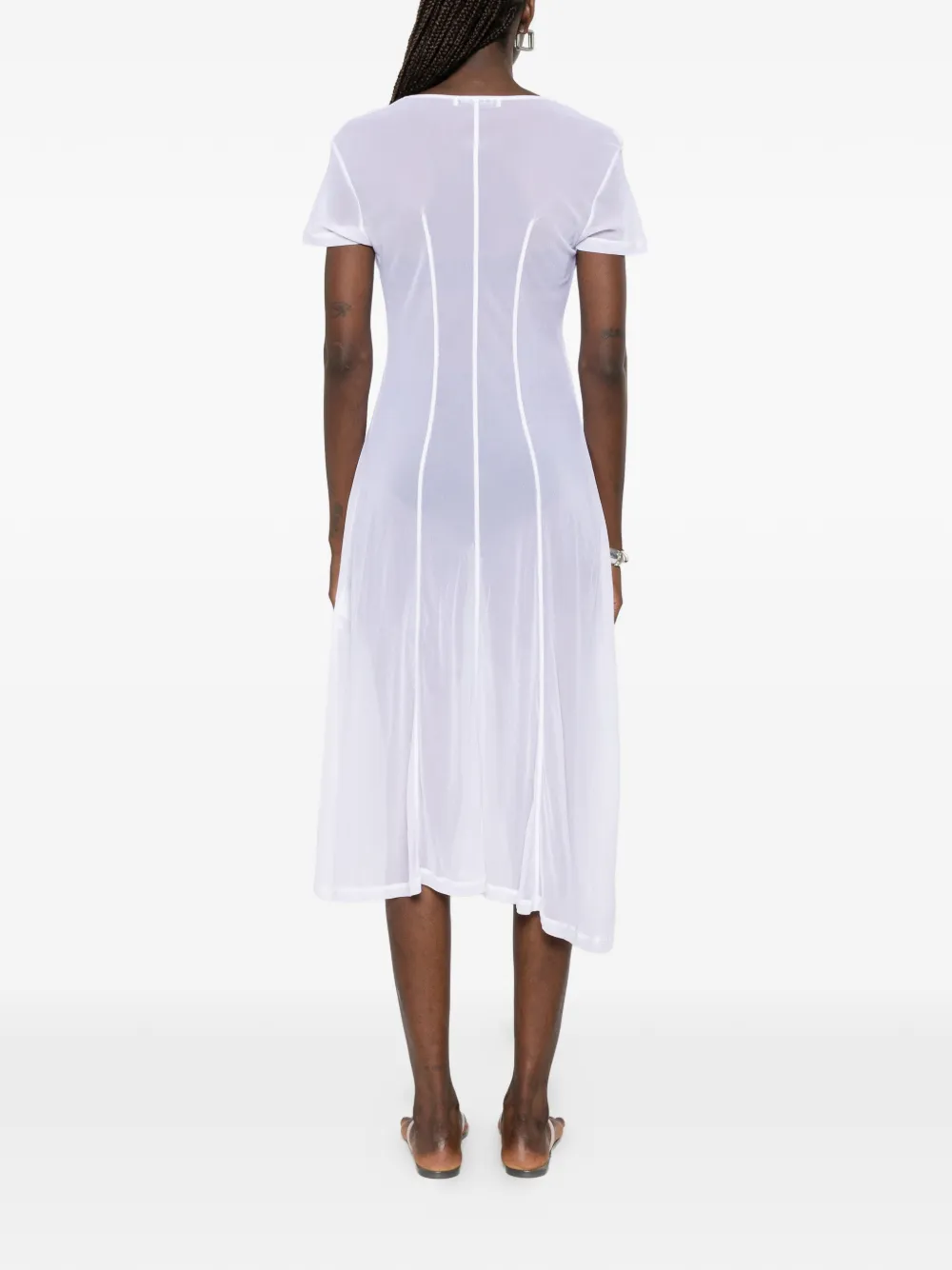 OUR LEGACY Mesh midi-jurk met print Wit