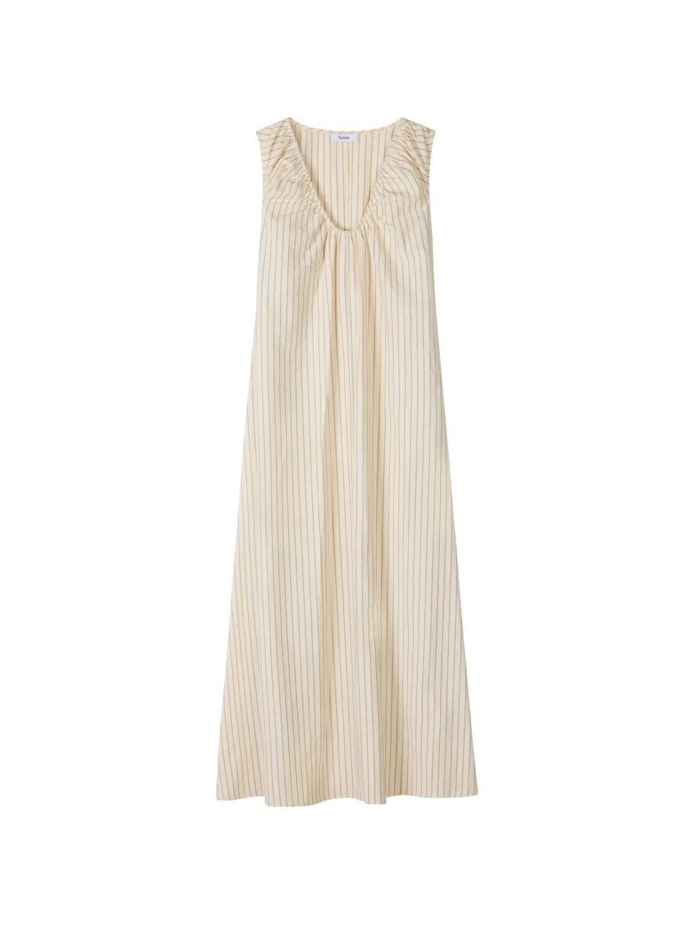 Stylein stripe-pattern ruched dress - Neutrals