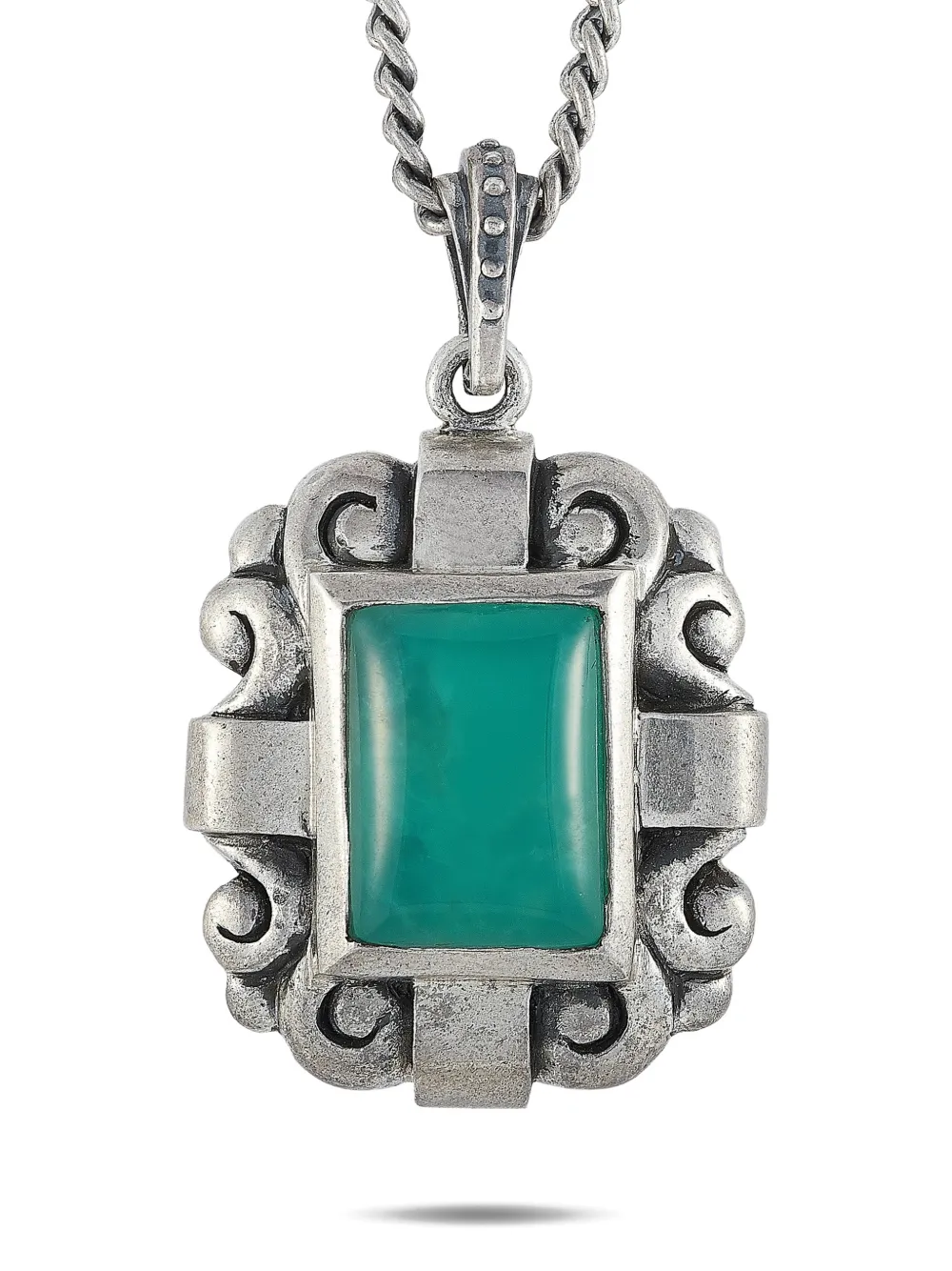 King Baby chrysoprase scrollwork necklace - Argento