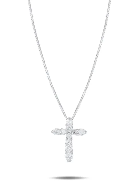 LB Exclusive diamond cross-pendant necklace