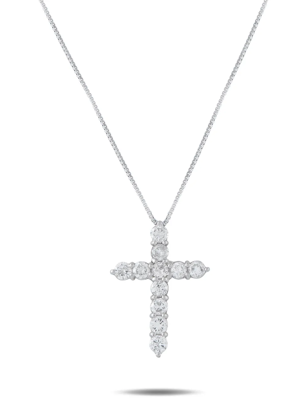 LB Exclusive diamond cross-pendant necklace - Argento