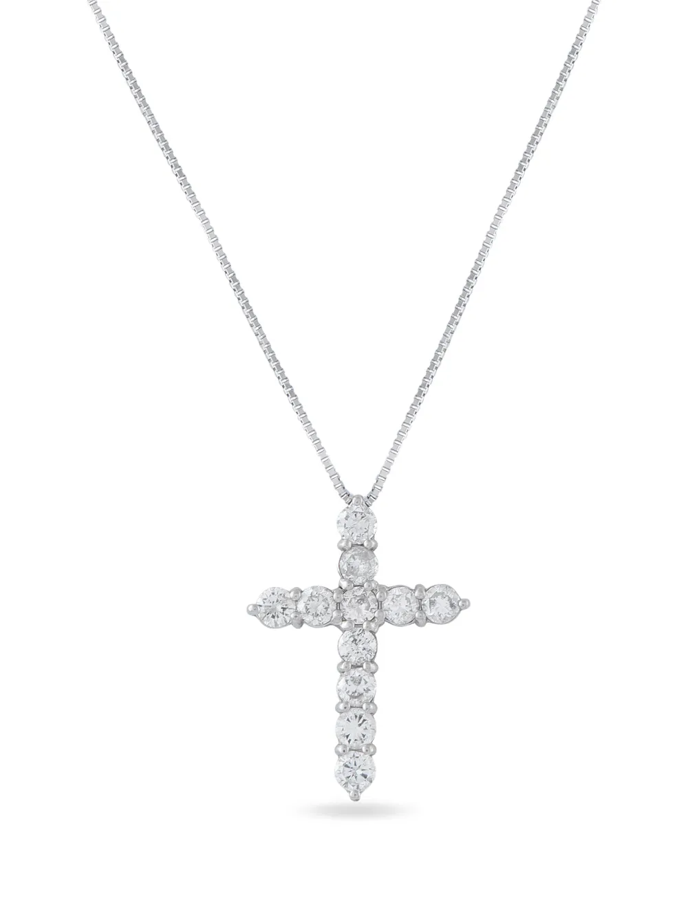 LB Exclusive diamond cross-pendant necklace - Argento