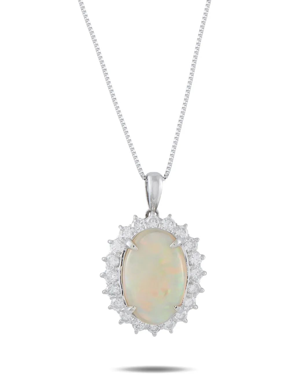 LB Exclusive opal and diamond necklace - Silber