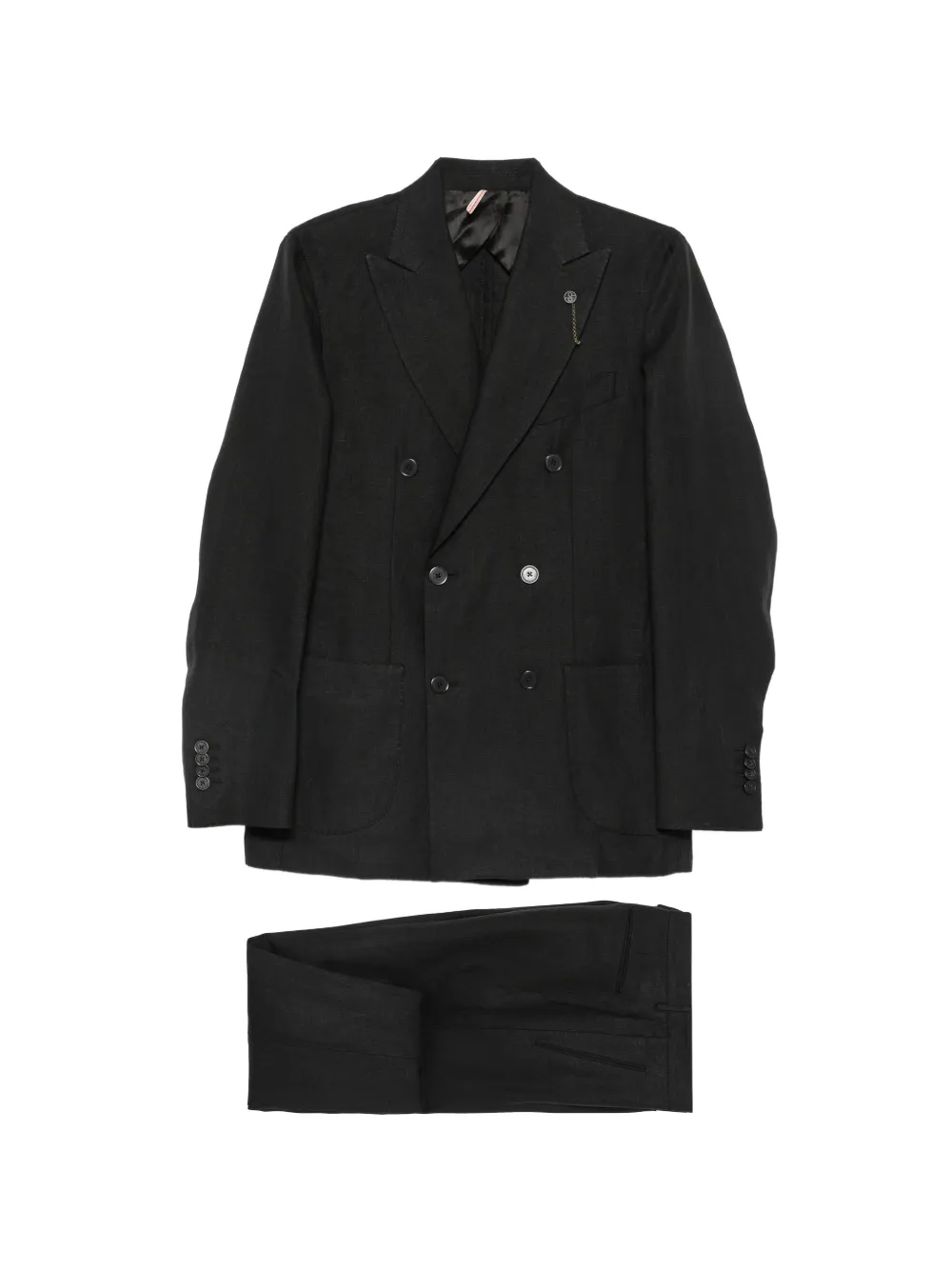 Santaniello double-breasted peak-lapel suit - Nero