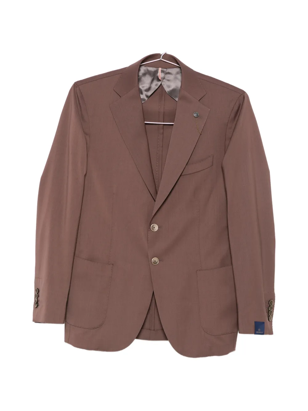Santaniello single-breasted notch-lapel suit - Marrone