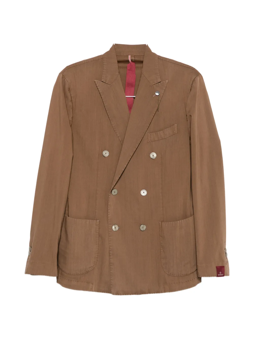 Santaniello double-breasted peak-lapels suit - Marrone
