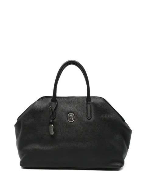 Ash logo-plaque pebbled-leather tote bag