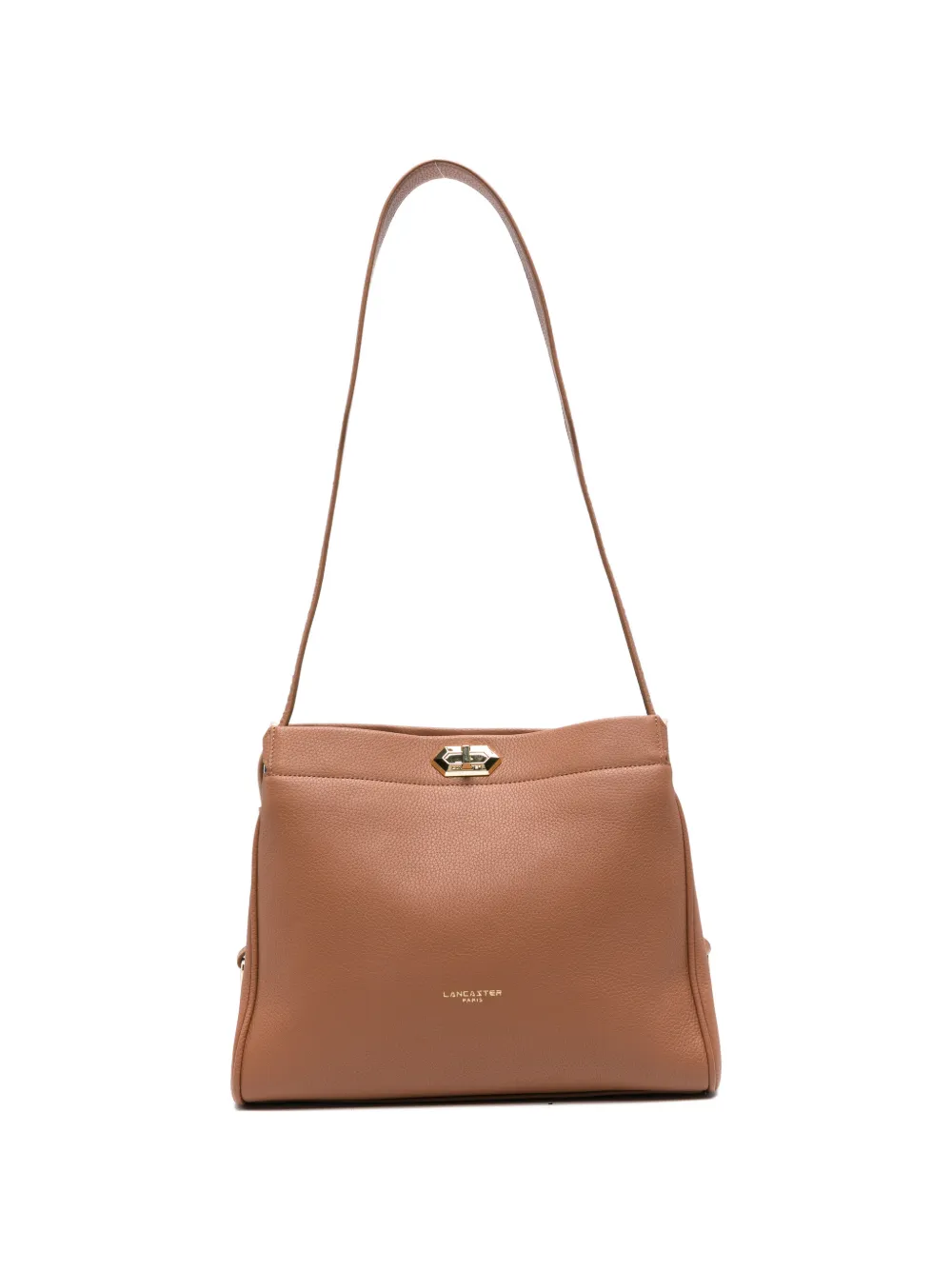 Lancaster large Lady Romy logo-print pebbled-leather shoulder bag - Marrone