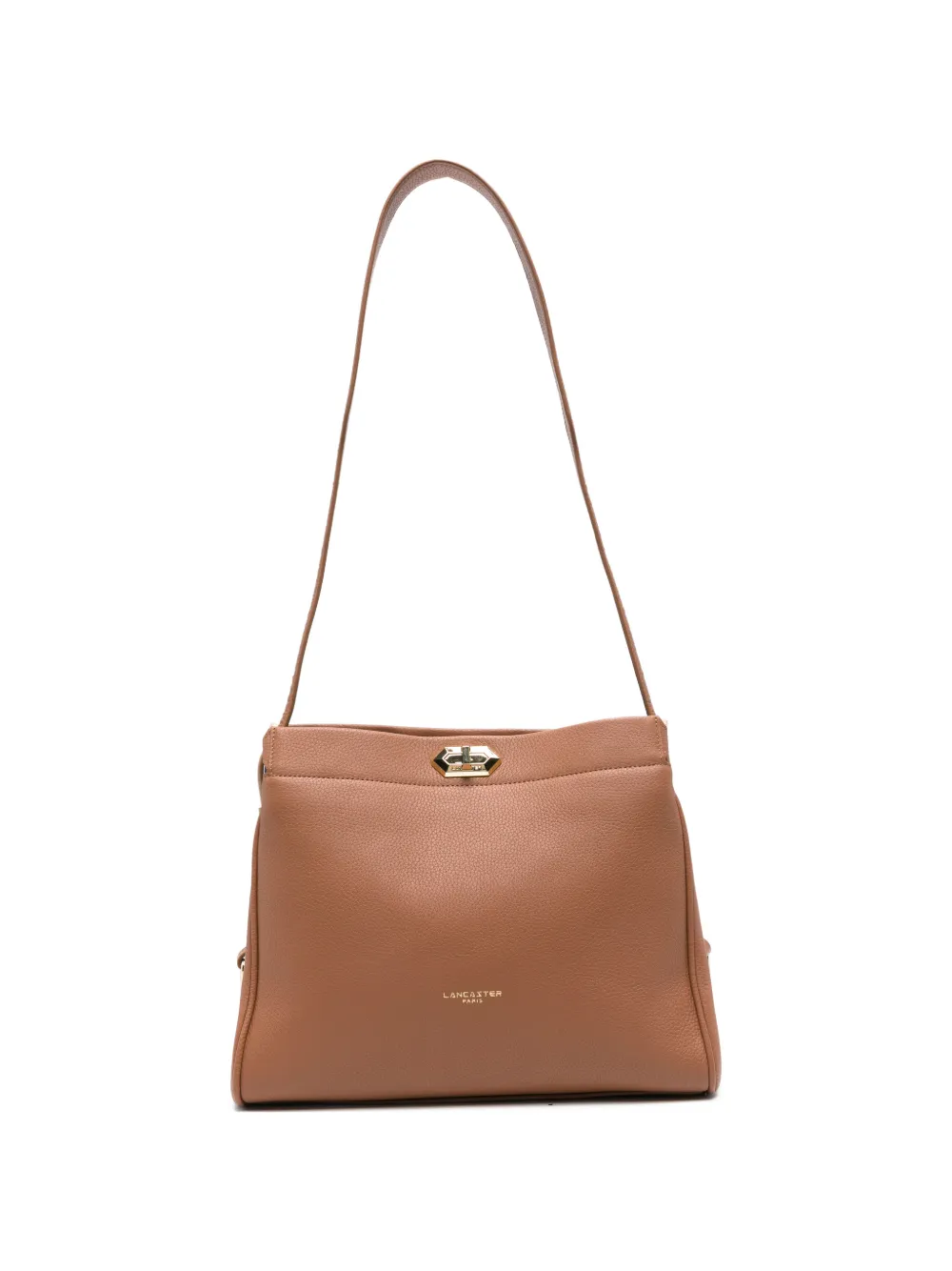 Lancaster large Lady Romy logo-print pebbled-leather shoulder bag - Marrone