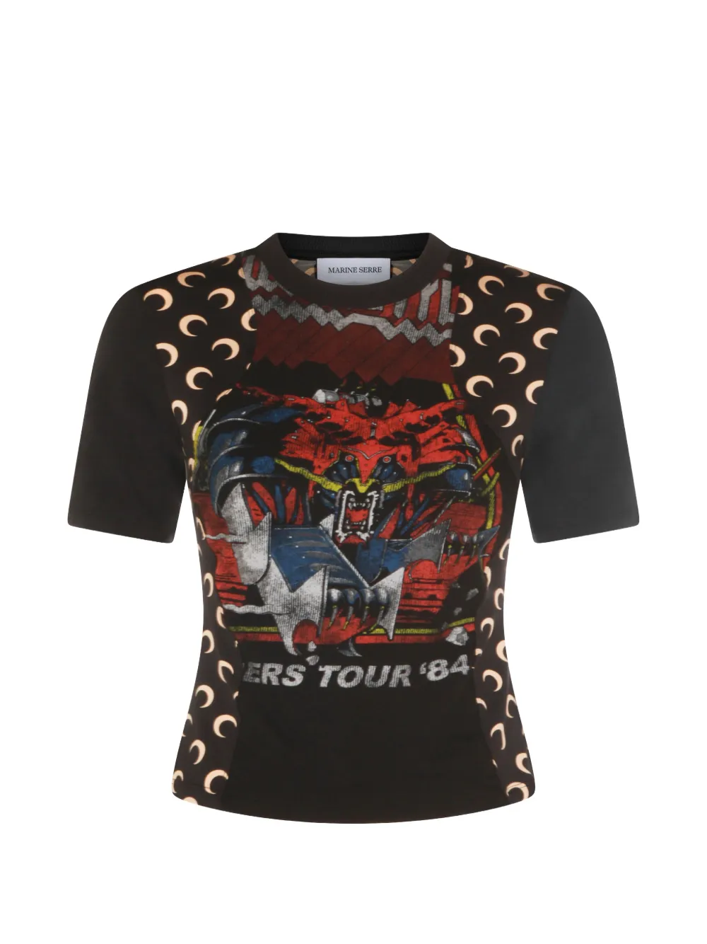 Marine Serre graphic-print T-shirt - Schwarz