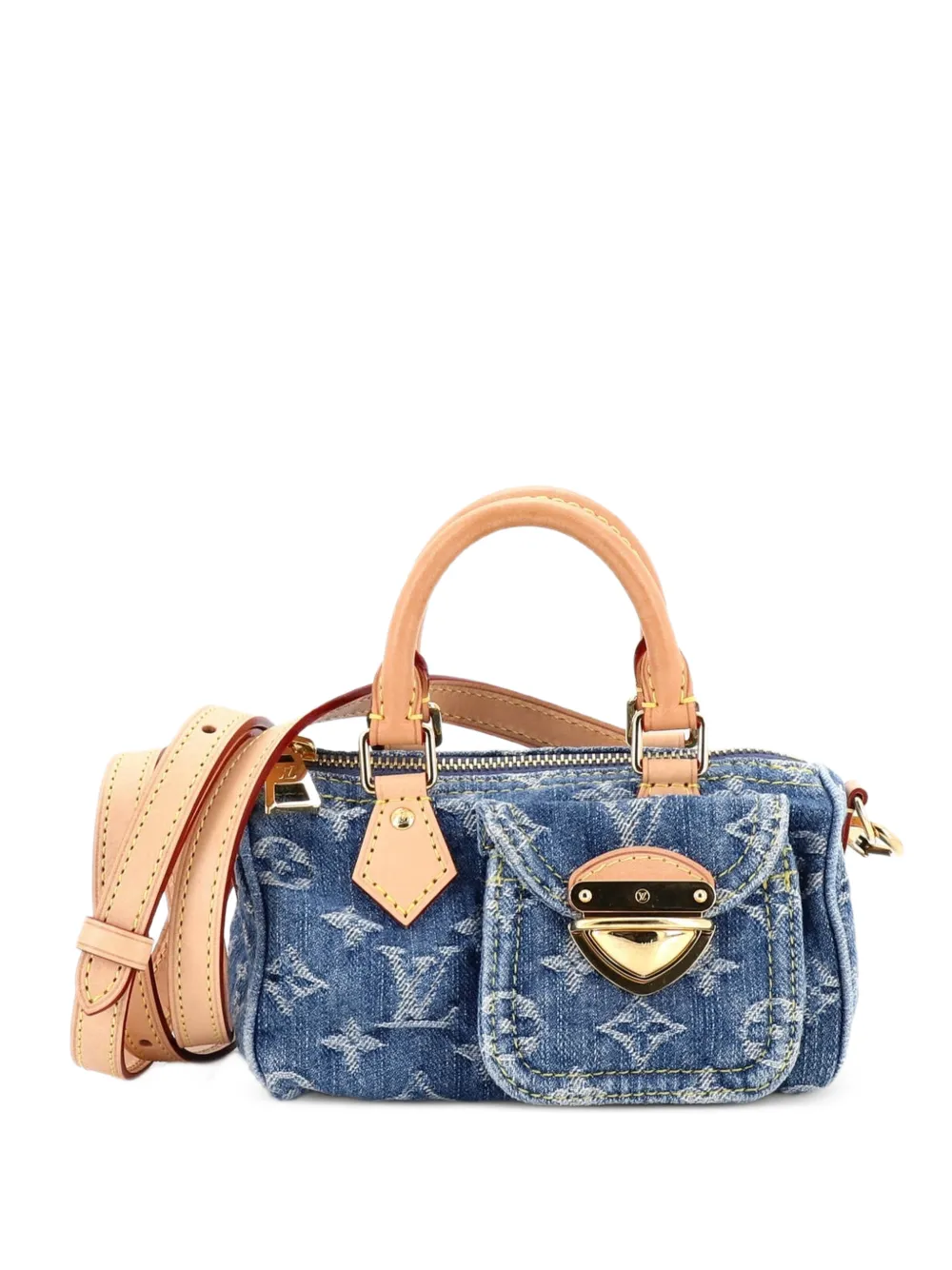Louis Vuitton Pre-Owned Speedy Bandouliere NM Bag Monogram Denim Nano crossbody bag - Blue
