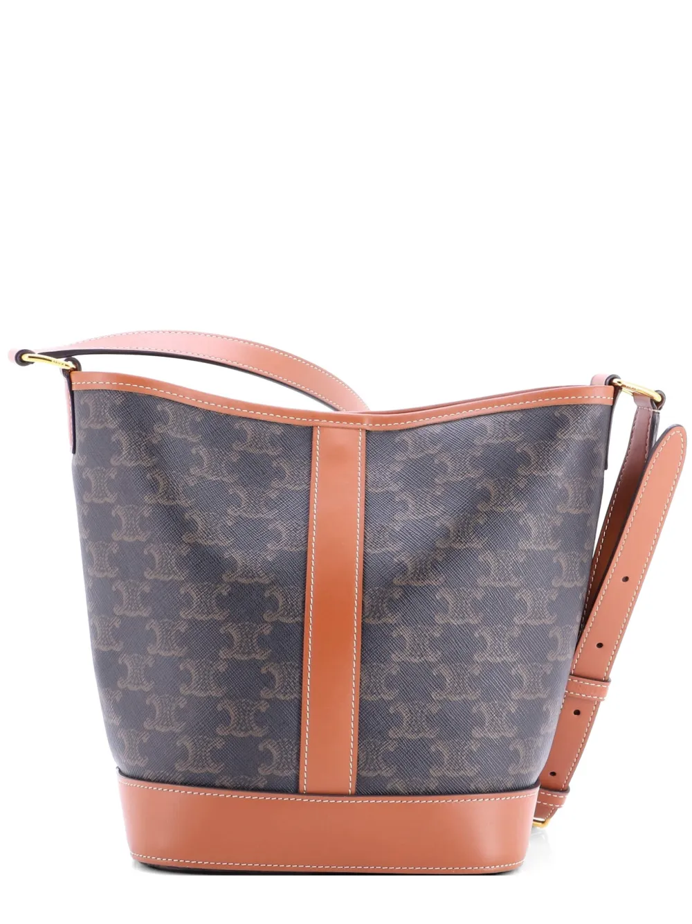 Celine Pre-Owned Triomphe Coated Canvas Small bucket bag - Marrone