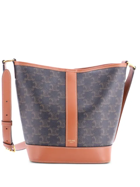 Celine Pre-Owned Triomphe Coated Canvas Small bucket bag