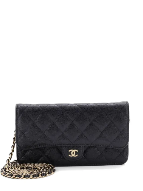 CHANEL Pre-Owned Classic Flap Phone Holder with Chain Quilted Caviar clutch bag