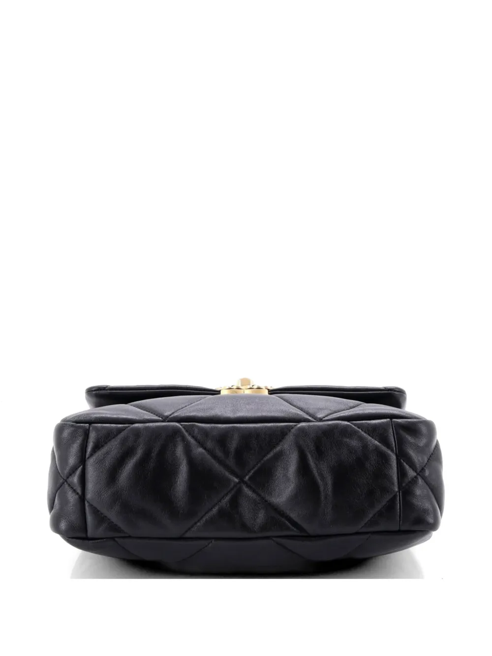 Chanel Pre-owned 19 Flap Bag Quilted Stitched Lambskin Medium Shoulder Bag in Black, view 4