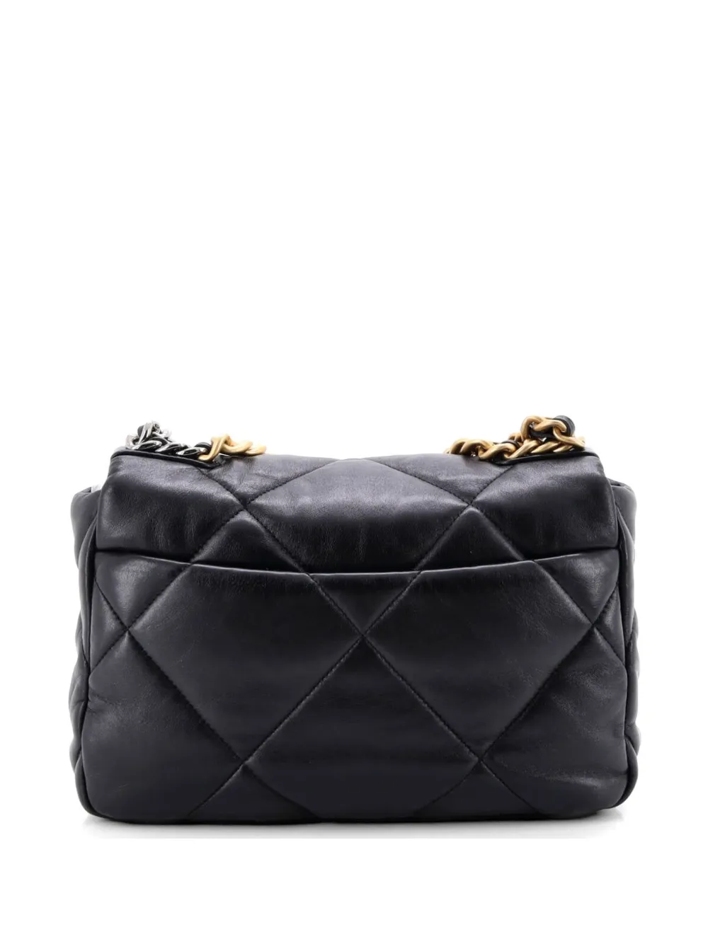 Chanel Pre-owned 19 Flap Bag Quilted Stitched Lambskin Medium Shoulder Bag in Black, view 2