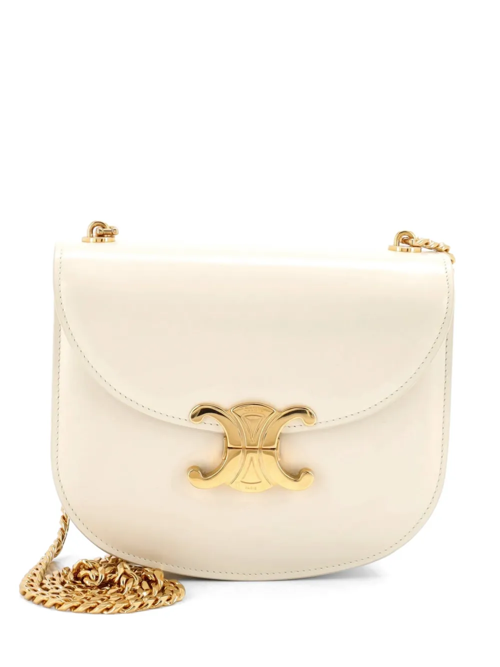 Celine Pre-Owned Triomphe Besace Clea Chain Flap Bag Leather shoulder bag - Nude