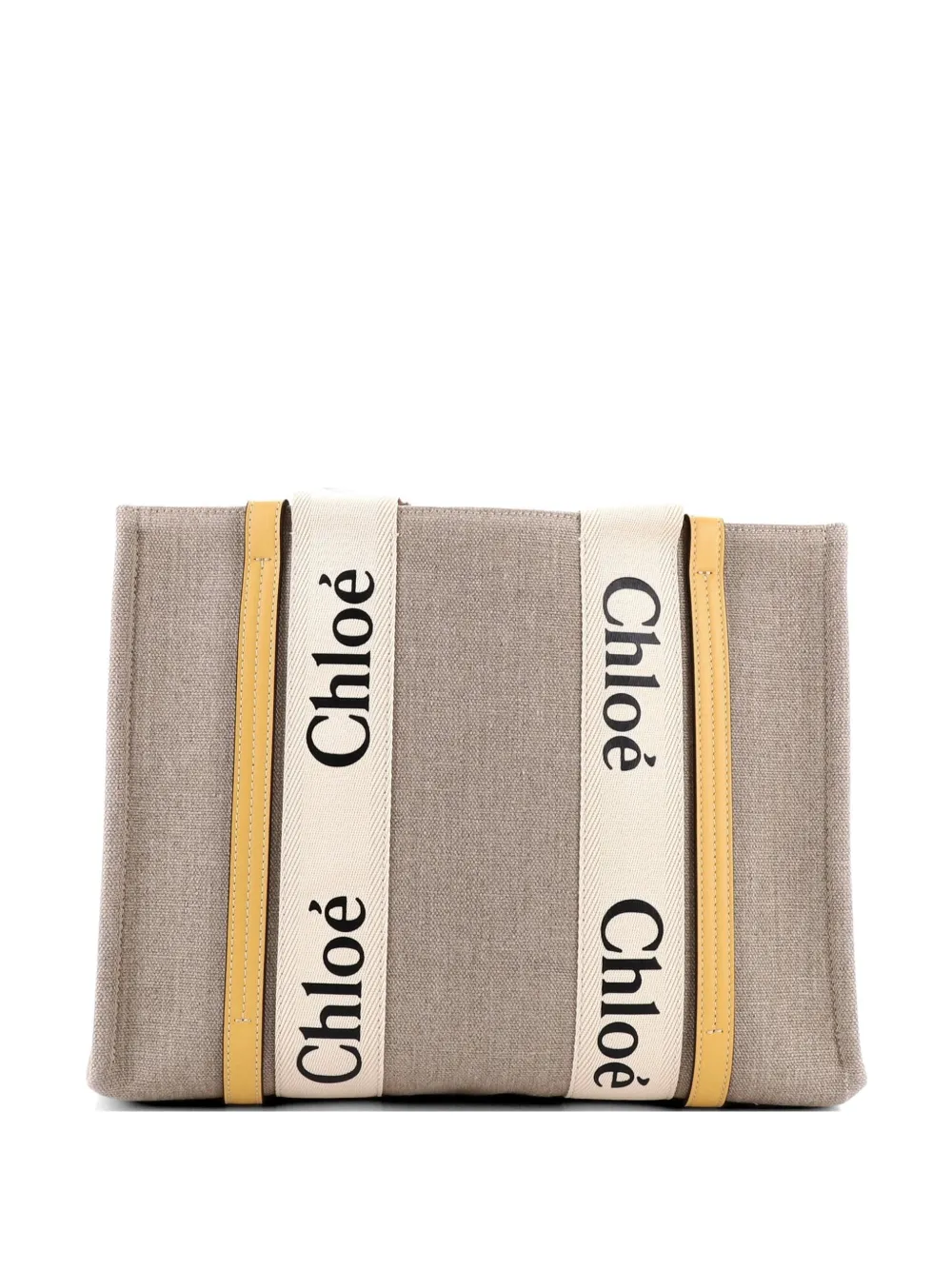 Chloé Pre-Owned Woody Canvas with Leather Medium tote bag - Toni neutri