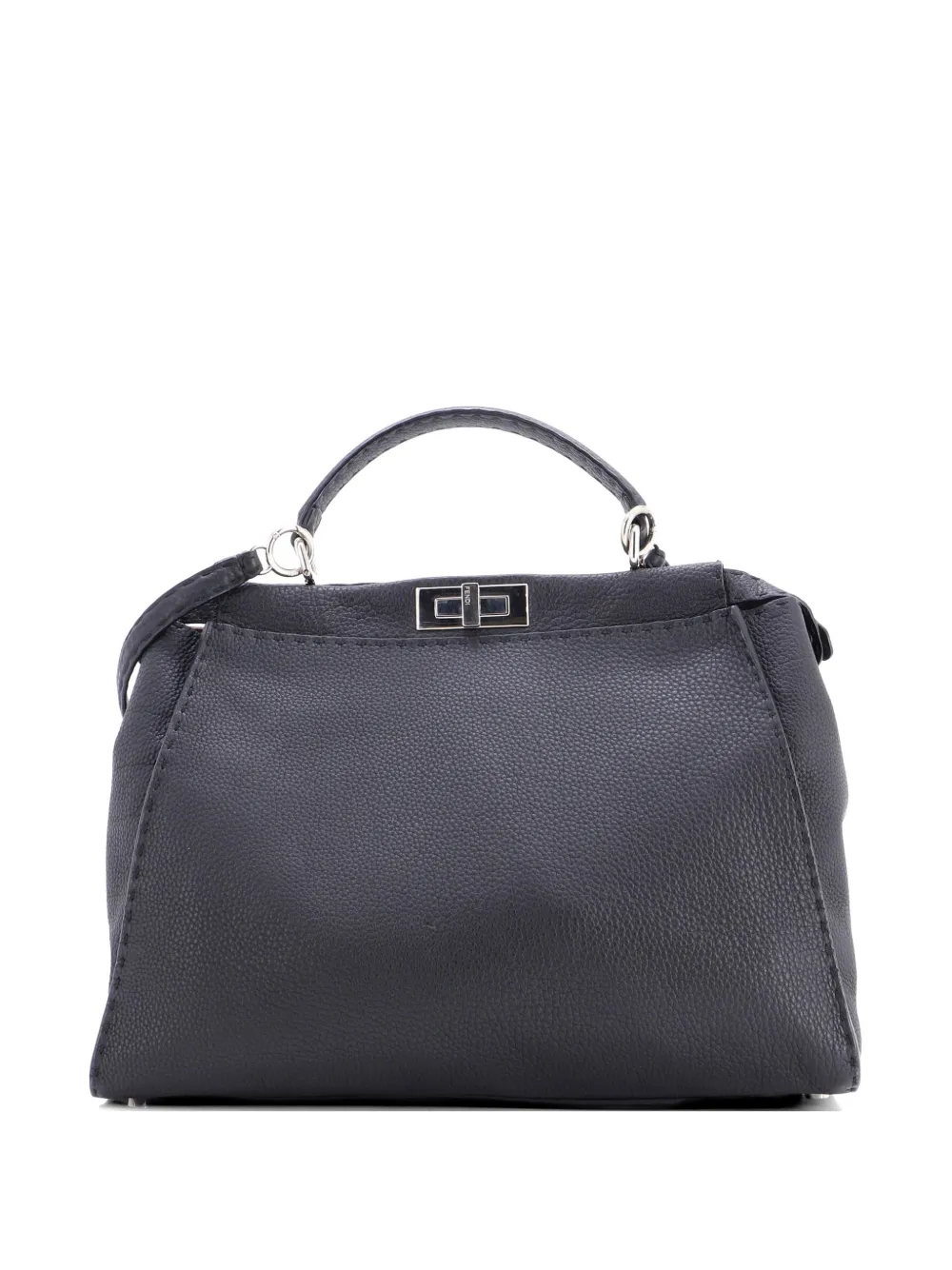 Fendi Pre-Owned Selleria Peekaboo Bag Grainy Leather Large satchel - Nero