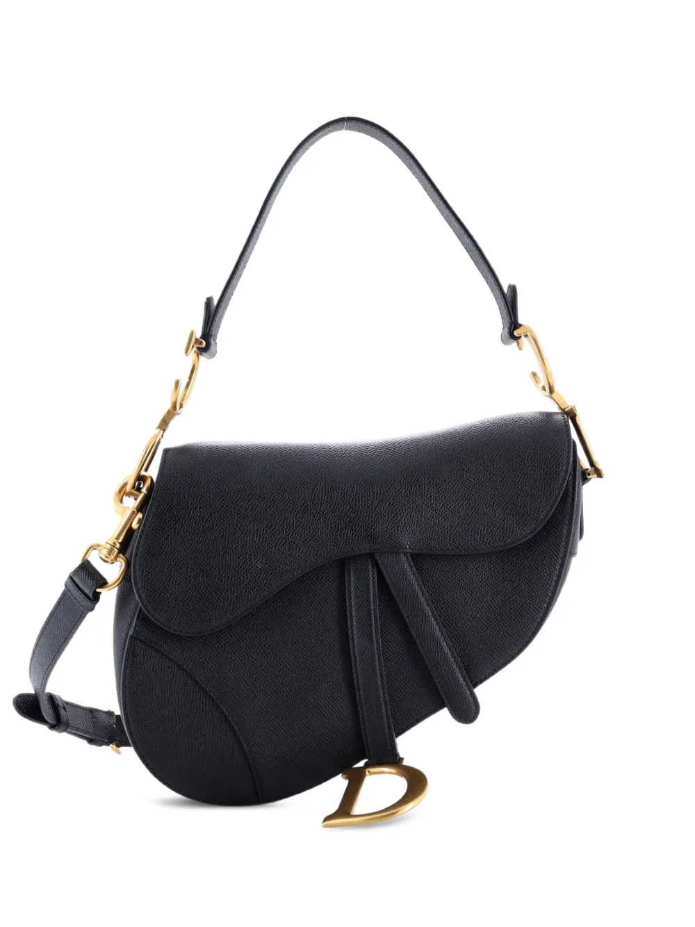 Christian Dior Pre-Owned Saddle Handbag with Strap Leather Medium shoulder bag - Schwarz