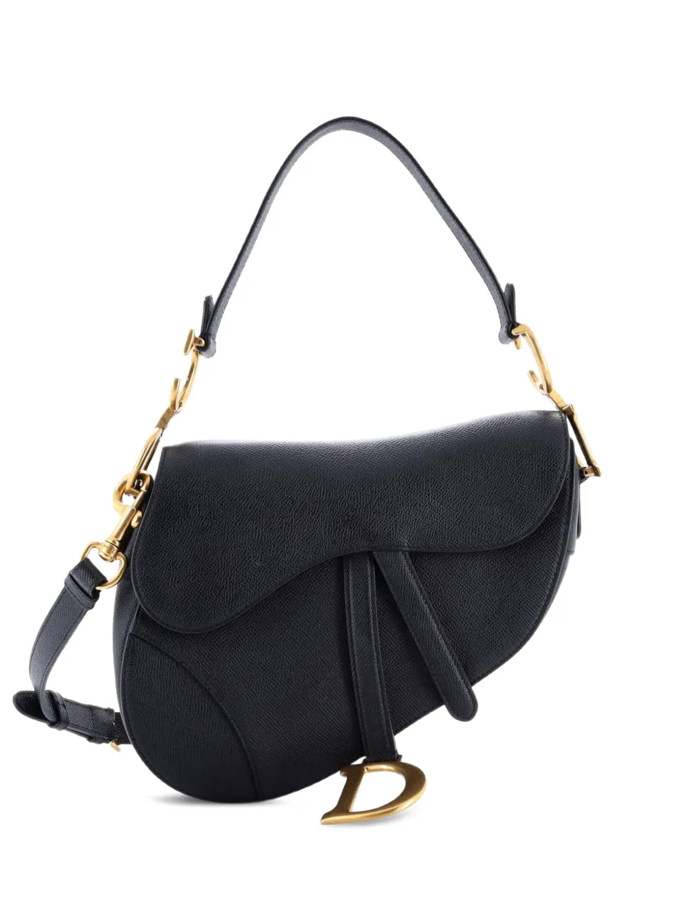 Dior Mittelgroße Saddle Handtasche in Schwarz