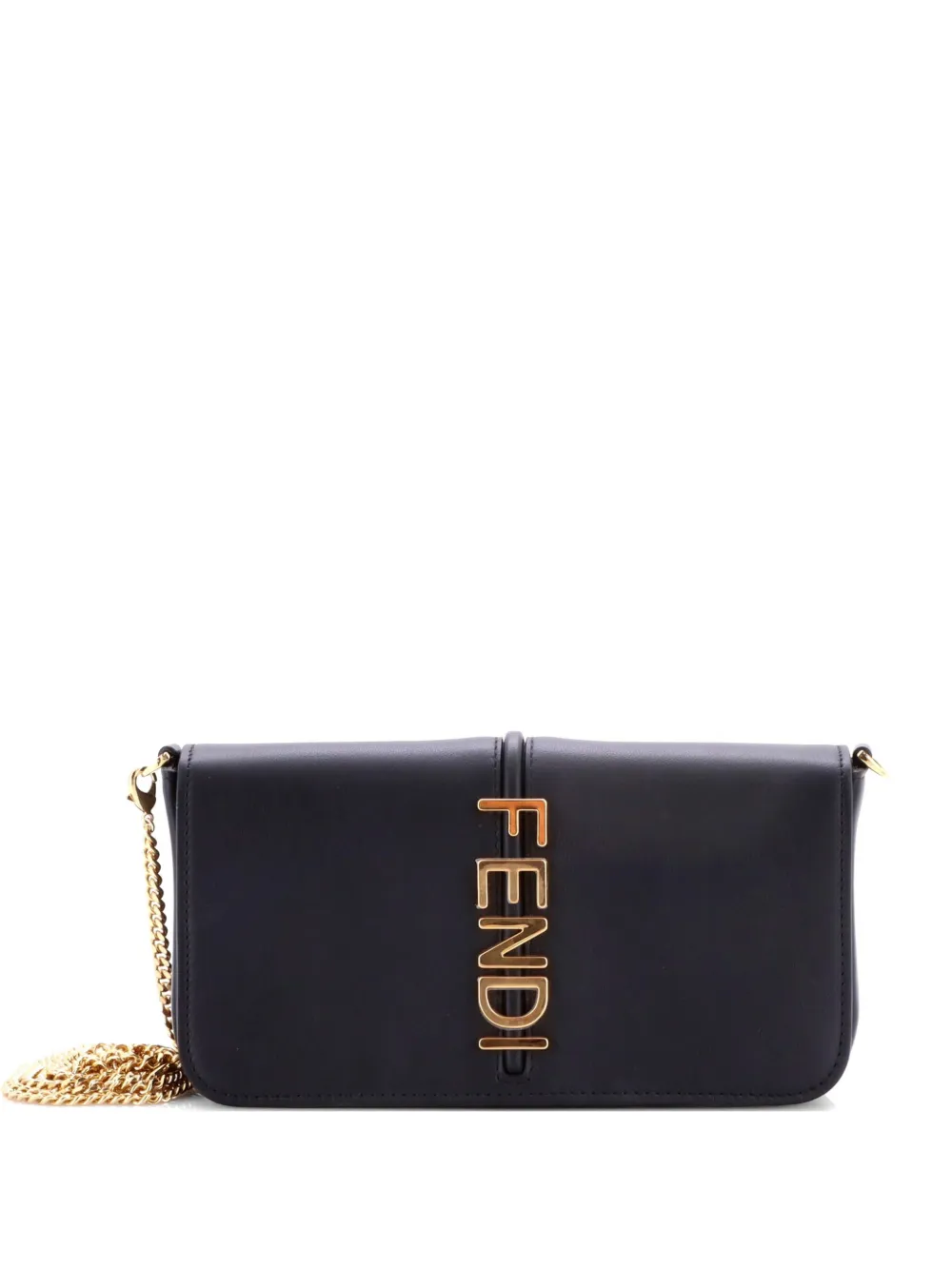 Fendi Pre-Owned Fendigraphy Wallet On Chain Leather crossbody bag - Nero