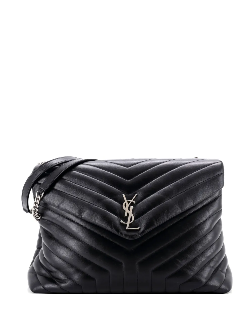 Saint Laurent Pre-Owned Loulou Matelasse Chevron Leather Large shoulder bag - Schwarz